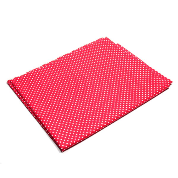 Tkanina bawełna kropeczki na czerwonym 2 mm