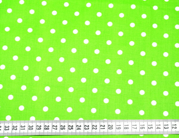 Tkanina bawełna kropki zieleń 7 mm