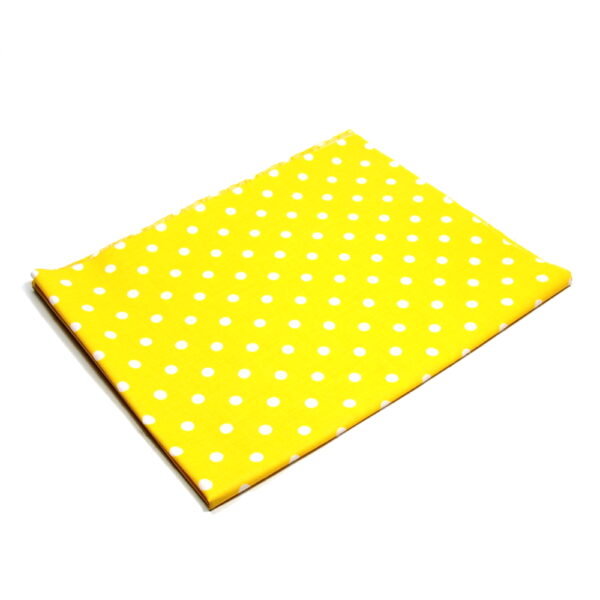 Tkanina bawełna kropki żółty 7 mm